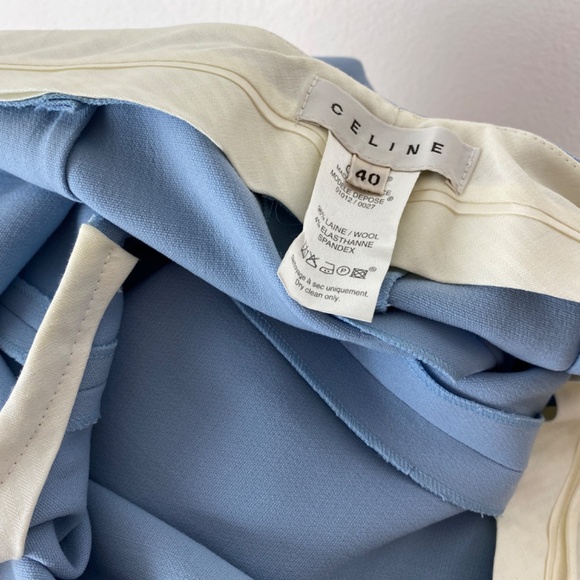 Celine Lite Blue Wool 2-Piece Suit Set Blazer Size 40 France USA 8 Lightweight - Picture 11 of 11